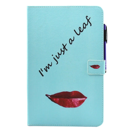 For Galaxy Tab A 10.1 (2016) / T580 Lips and Leaves Pattern Horizontal Flip Leather Case with Holder & Wallet & Card Slots & Sleep / Wake-up Function & Pen Slot-garmade.com