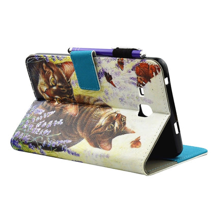 For Galaxy Tab A 7.0 (2016) / T280 Cats and Butterflies Pattern Horizontal Flip Leather Case with Holder & Wallet & Card Slots & Sleep / Wake-up Function & Pen Slot-garmade.com