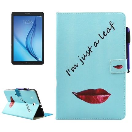 For Galaxy Tab E 9.6 / T560 Lips and Leaves Pattern Horizontal Flip Leather Case with Holder & Wallet & Card Slots & Sleep / Wake-up Function & Pen Slot-garmade.com