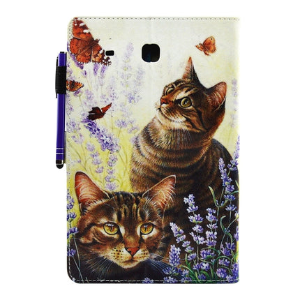 For Galaxy Tab E 9.6 / T560 Cats and Butterflies Pattern Horizontal Flip Leather Case with Holder & Wallet & Card Slots & Sleep / Wake-up Function & Pen Slot-garmade.com