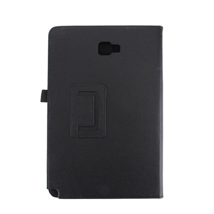 For Galaxy Tab A 10.1 (2016) / P585 Litchi Texture Horizontal Flip Leather Case with Holder(Black)-garmade.com