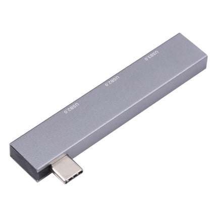 839 USB-C/Type-C Male to Dual USB 2.0+USB 3.0 Female Adapter(Silver)-garmade.com