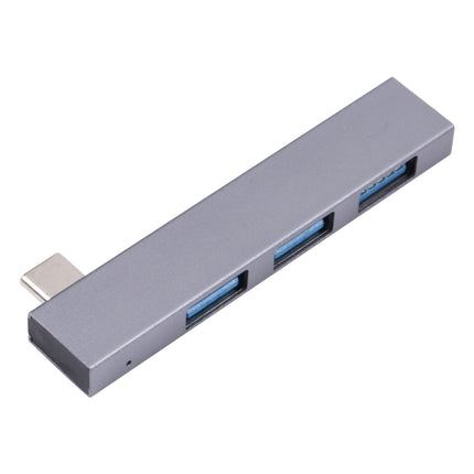 839 USB-C/Type-C Male to Dual USB 2.0+USB 3.0 Female Adapter(Silver)-garmade.com