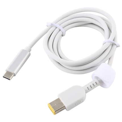 USB-C / Type-C to Big Square Male Laptop Power Charging Cable for Lenovo, Cable Length: about 1.5m(White)-garmade.com