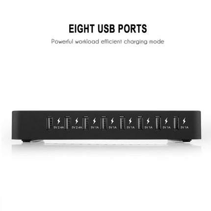 006L Multi-function 50W DC5V/10A (Max) Output (Low Power) 8 Ports USB Detachable Charging Station Smart Charger(Black)-garmade.com
