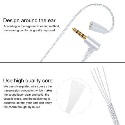 IE80 Plug Silver-plated Headphone Wire with Mic(Silver)-garmade.com