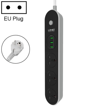 LDNIO SC3301 3 x USB Ports Travel Home Office Socket, Cable Length: 1.6m, EU Plug-garmade.com