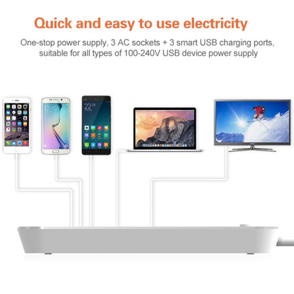 LDNIO SC3301 3 x USB Ports Travel Home Office Socket, Cable Length: 1.6m, Big UK Plug-garmade.com