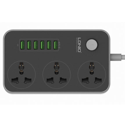 LDNIO SC3604 6 x USB Ports Multi-function Travel Home Office Socket, Cable Length: 2m, UK Plug-garmade.com