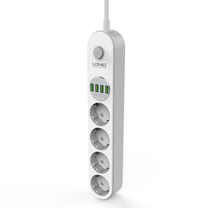 LDNIO SE4432 4 x USB Ports Multi-function Travel Home Office Non-slip Socket, Cable Length: 2m, EU Plug-garmade.com
