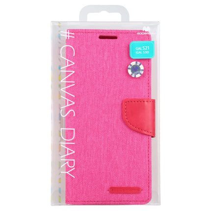 For Samsung Galaxy S21 5G GOOSPERY CANVAS DIARY Canvas Texture Horizontal Flip PU Leather Case with Holder & Card Slots & Wallet (Pink)-garmade.com