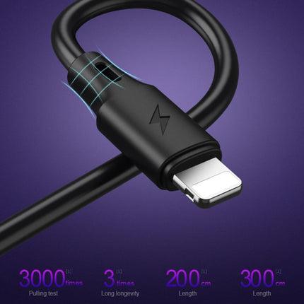 WK WDC-092 3m 2.4A Max Output Full Speed Pro Series USB to Micro USB Data Sync Charging Cable(Black)-garmade.com