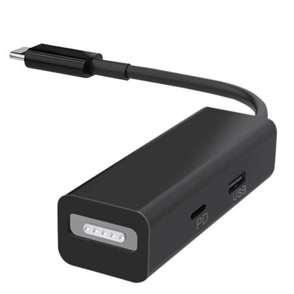 3 in 1 MagSafe 1 / 2 + PD Port + USB to USB-C / Type-C Converter Adapter (Black)-garmade.com