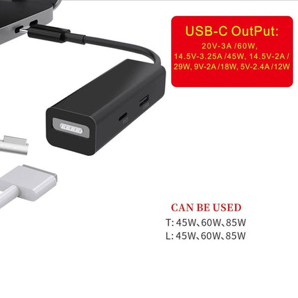 3 in 1 MagSafe 1 / 2 + PD Port + USB to USB-C / Type-C Converter Adapter (Black)-garmade.com