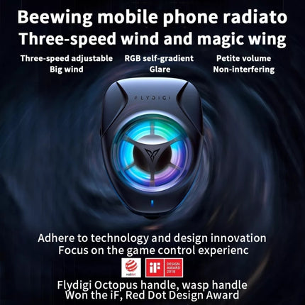 FLYDIGI Portable Mobile Phone Cooling Fan Radiator(Black)-garmade.com