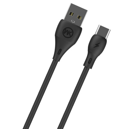 WK WDC-072 1m 2.1A Output Full Speed Series USB to USB-C / Type-C Data Sync Charging Cable (Black)-garmade.com