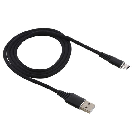 1m Cloth Braided Cord USB A to Micro USB Data Sync Charge Cable, For Galaxy, Huawei, Xiaomi, LG, HTC and Other Smart Phones (Black)-garmade.com