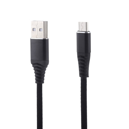 1m Cloth Braided Cord USB A to Micro USB Data Sync Charge Cable, For Galaxy, Huawei, Xiaomi, LG, HTC and Other Smart Phones (Black)-garmade.com