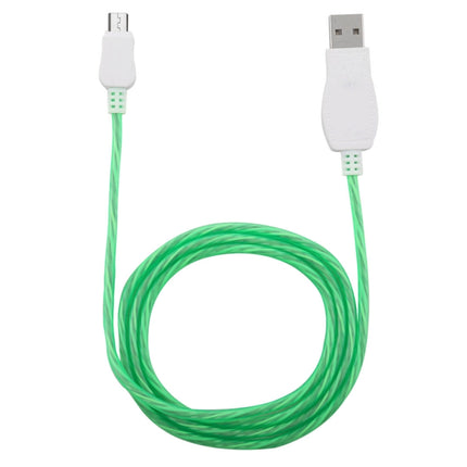 LED Flowing Light 1m USB A to Micro USB Data Sync Charge Cable, For Galaxy, Huawei, Xiaomi, LG, HTC and Other Smart Phones (Green)-garmade.com