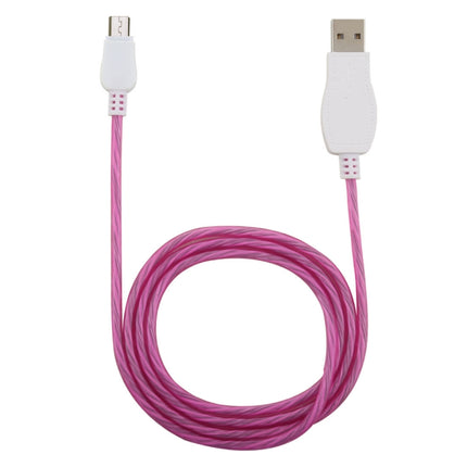LED Flowing Light 1m USB A to Micro USB Data Sync Charge Cable, For Galaxy, Huawei, Xiaomi, LG, HTC and Other Smart Phones (Magenta)-garmade.com