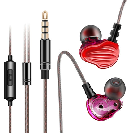 QKZ CK4 HIFI In-ear Four-unit Music Headphones (Red)-garmade.com