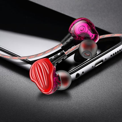 QKZ CK4 HIFI In-ear Four-unit Music Headphones (Red)-garmade.com