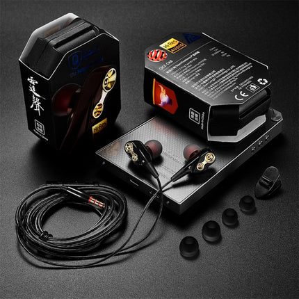 QKZ CK8 HiFi In-ear Four Unit Sports Music Headphones (Black)-garmade.com