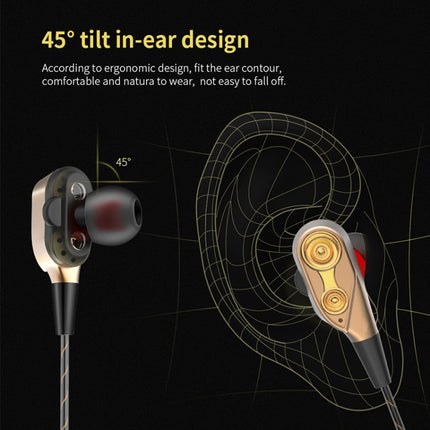 QKZ CK8 HiFi In-ear Four Unit Sports Music Headphones (Gold)-garmade.com