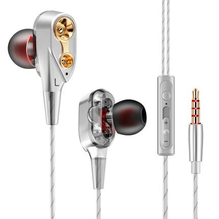 QKZ CK8 HiFi In-ear Four Unit Sports Music Headphones (Silver)-garmade.com