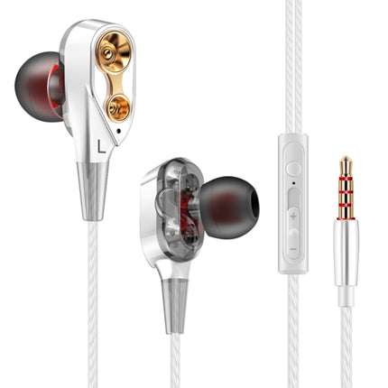 QKZ CK8 HiFi In-ear Four Unit Sports Music Headphones (White)-garmade.com