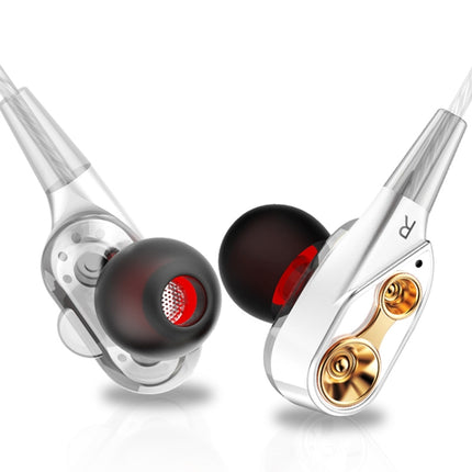 QKZ CK8 HiFi In-ear Four Unit Sports Music Headphones (White)-garmade.com