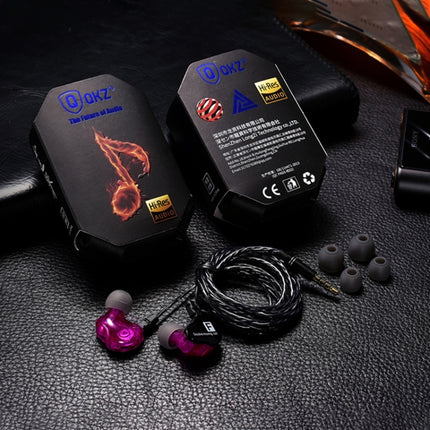 QKZ CK9 HiFi In-ear Four Unit Sports Music Headphones (Purple)-garmade.com