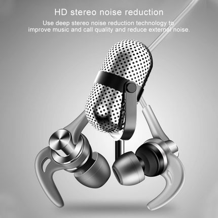 QKZ EQ1 CNC Metal Shark Fin Headphones Sports Music Headphones, Microphone Version (Grey)-garmade.com