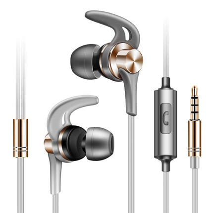 QKZ EQ1 CNC Metal Shark Fin Headphones Sports Music Headphones, Microphone Version (Gold)-garmade.com