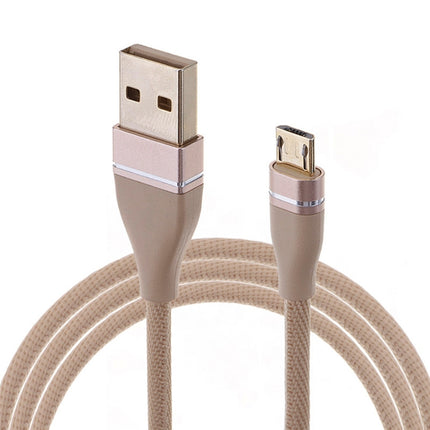 Nylon Weave Style USB to Micro USB Data Sync Charging Cable, Cable Length: 1m, For Galaxy, Huawei, Xiaomi, LG, HTC and Other Smart Phones (Gold)-garmade.com