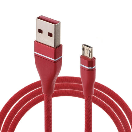 Nylon Weave Style USB to Micro USB Data Sync Charging Cable, Cable Length: 1m, For Galaxy, Huawei, Xiaomi, LG, HTC and Other Smart Phones (Red)-garmade.com