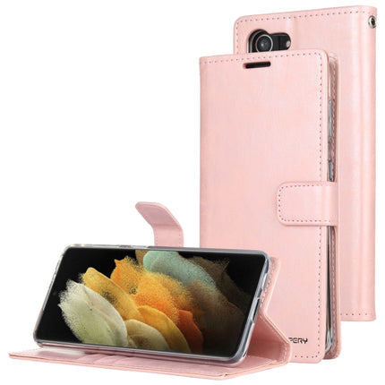For Samsung Galaxy S21 5G GOOSPERY BLUE MOON Crazy Horse Texture Horizontal Flip Leather Case With Bracket & Card Slot & Wallet(Pink)-garmade.com