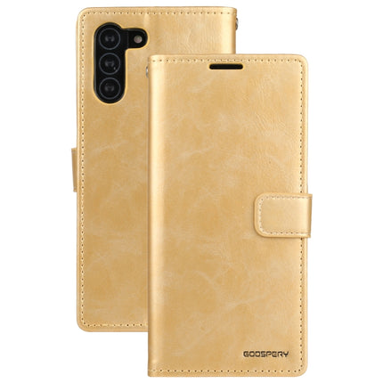 For Samsung Galaxy S21 5G GOOSPERY BLUE MOON Crazy Horse Texture Horizontal Flip Leather Case With Bracket & Card Slot & Wallet(Gold)-garmade.com