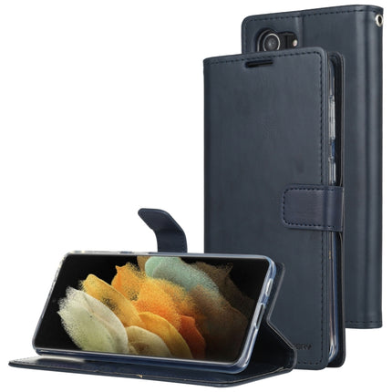 For Samsung Galaxy S21 5G GOOSPERY BLUE MOON Crazy Horse Texture Horizontal Flip Leather Case With Bracket & Card Slot & Wallet(Navy Blue)-garmade.com