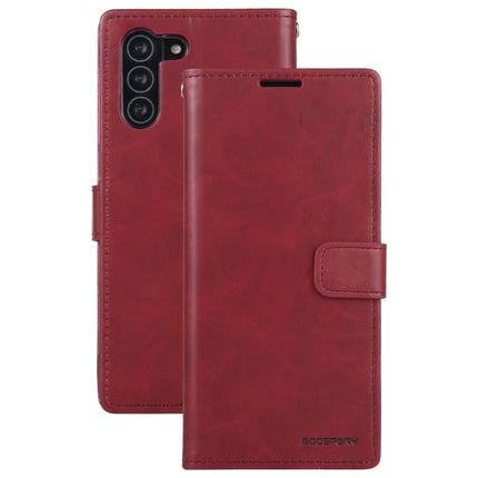 For Samsung Galaxy S21 5G GOOSPERY BLUE MOON Crazy Horse Texture Horizontal Flip Leather Case With Bracket & Card Slot & Wallet(Wine Red)-garmade.com