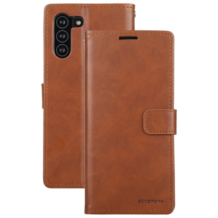 For Samsung Galaxy S21 5G GOOSPERY BLUE MOON Crazy Horse Texture Horizontal Flip Leather Case With Bracket & Card Slot & Wallet(Brown)-garmade.com