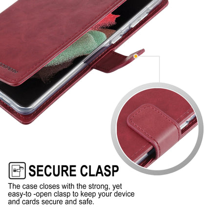 For Samsung Galaxy S21 Ultra 5G GOOSPERY BLUE MOON Crazy Horse Texture Horizontal Flip Leather Case With Bracket & Card Slot & Wallet(Rose Red)-garmade.com