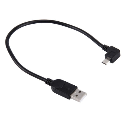 28cm 90 Degree Angle Right Micro USB to USB Data / Charging Cable, For Galaxy, Huawei, Xiaomi, LG, HTC and other Smart Phones-garmade.com