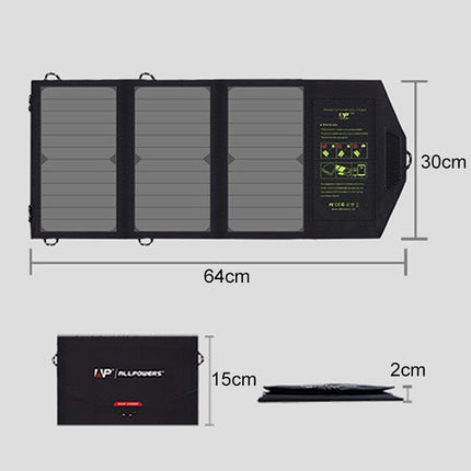 ALLPOWERS 5V 21W Portable Phone Charger Solar Charge Dual USB Output Mobile Phone Charger-garmade.com