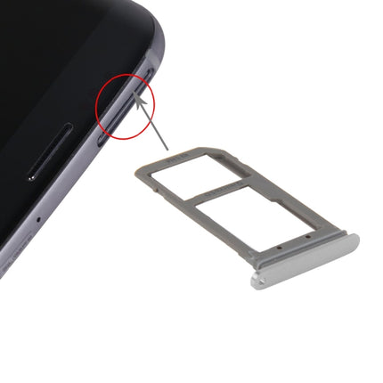 SIM Card Tray and Micro SD Card Tray for Samsung Galaxy S7 Edge / G935(Silver)-garmade.com