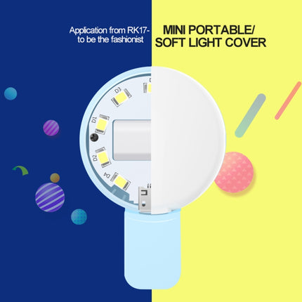 RK17 Mini and Portable Live Show Beauty Artifact 3 Levels of Brightness Warm and White Light Fill Light with 9 LED Light, For iPhone, Galaxy, Huawei, Xiaomi, LG, HTC and Other Smart Phones(Pink)-garmade.com