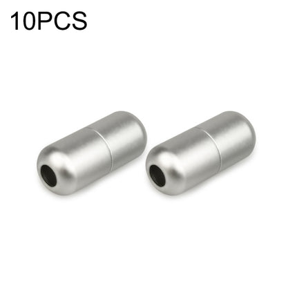 10 PCS Aluminum Metal Capsule Buckle Non Binding Shoe Lace Accessories (Silver)-garmade.com
