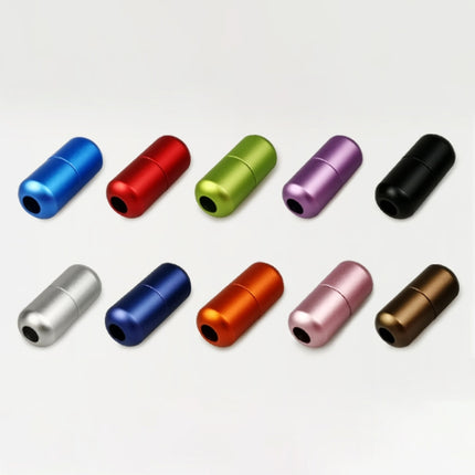 10 PCS Aluminum Metal Capsule Buckle Non Binding Shoe Lace Accessories (Brown)-garmade.com