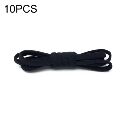 10 PCS Stretch Spandex Non Binding Elastic Shoe Laces (Black)-garmade.com