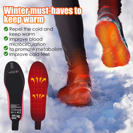 Rechargeable Electric Heating Insole Wireless Remote Control Smart Thermal Insole,Size:Large(41-46 Size)-garmade.com